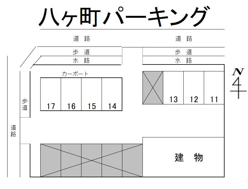 八ヶ町パーキングの駐車配置図