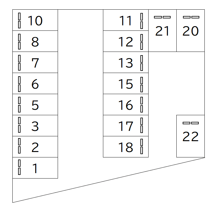 小原田 1 丁目駐車場の駐車配置図