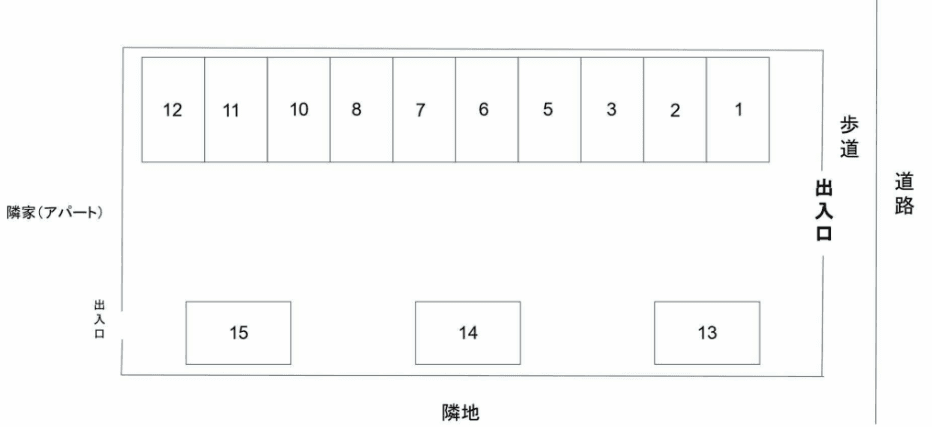 中野パーキングの駐車配置図