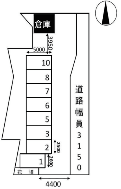 IM第14モータープールの駐車配置図