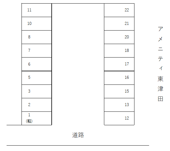 田中駐車場の駐車配置図