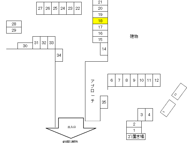 ｸﾞﾚｲｽﾋﾞﾙNo.7駐車場の駐車配置図