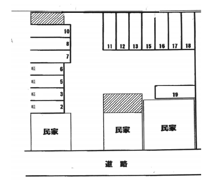 佐藤駐車場の駐車配置図