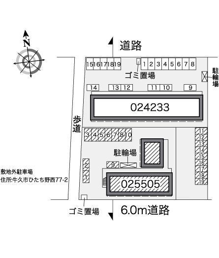 カメリアひたち野Ⅱ(25505)　敷地外駐車場の駐車配置図