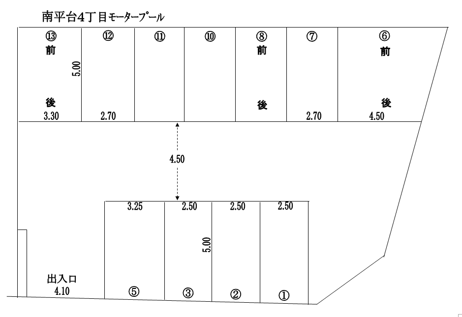 南平台４丁目 ﾓｰﾀｰﾌﾟｰﾙの駐車配置図