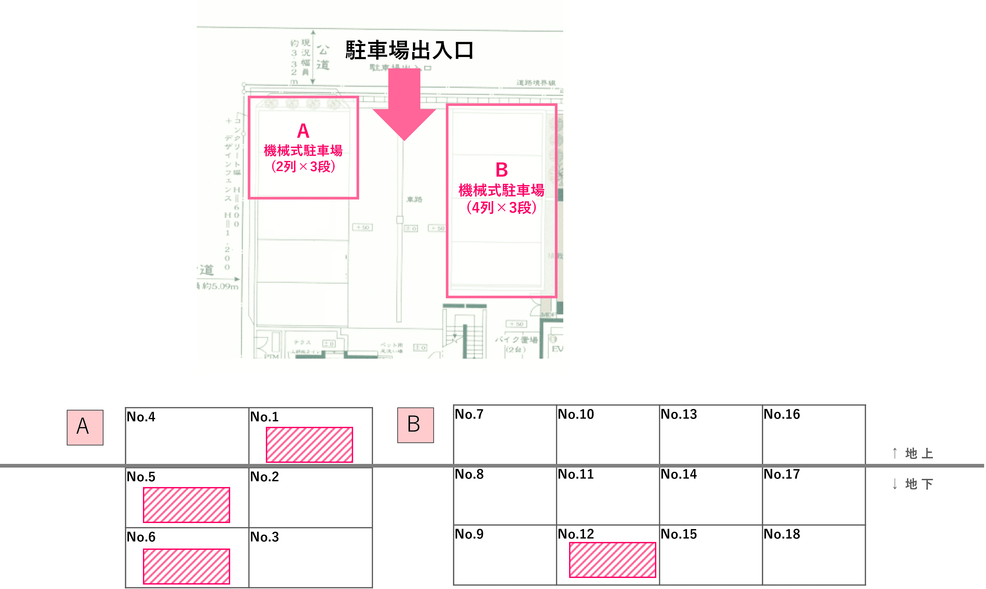 新千葉３丁目駐車場の駐車配置図
