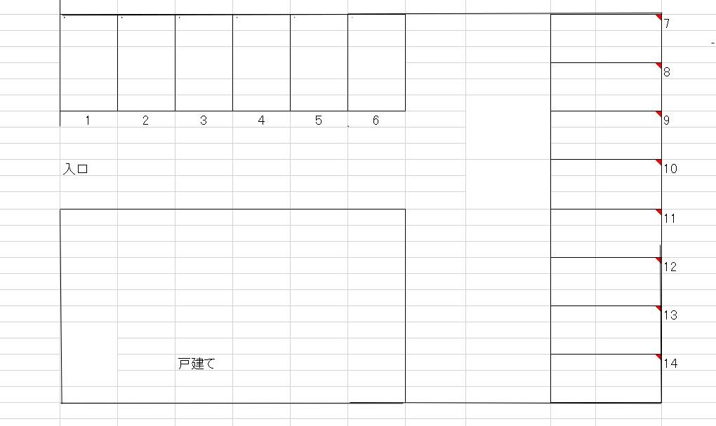 下里東パーキングの駐車配置図