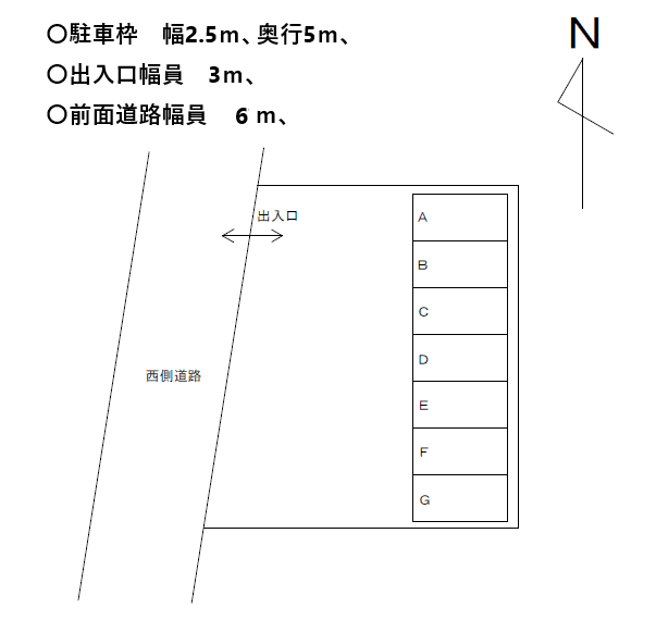 桜が丘西１-19-9賃貸駐車場の駐車配置図