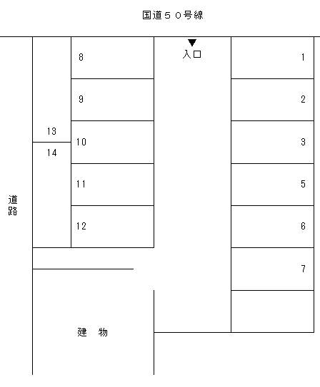 朝日町三丁目貸駐車場の駐車配置図