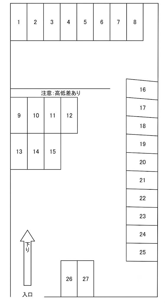 諸磯駐車場の駐車配置図