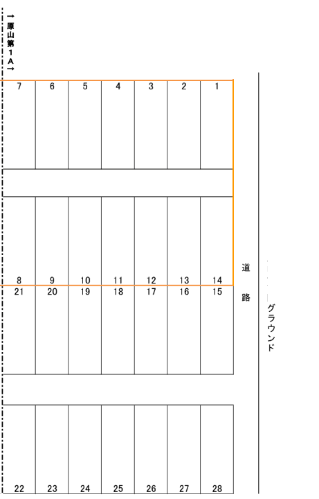 原山第１Ａパーキングの駐車配置図