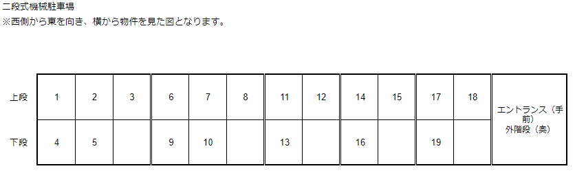 カルムイン伏見桃山（駐車場）の駐車配置図