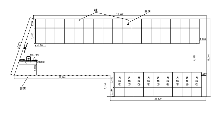 八尾萱振町駐車場の駐車配置図