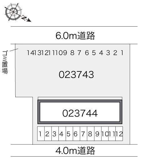 御笠川ＥＡＳＴ(23743)の駐車配置図