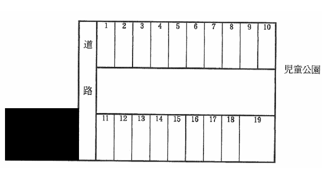 上熊本1丁目前田駐車場の駐車配置図