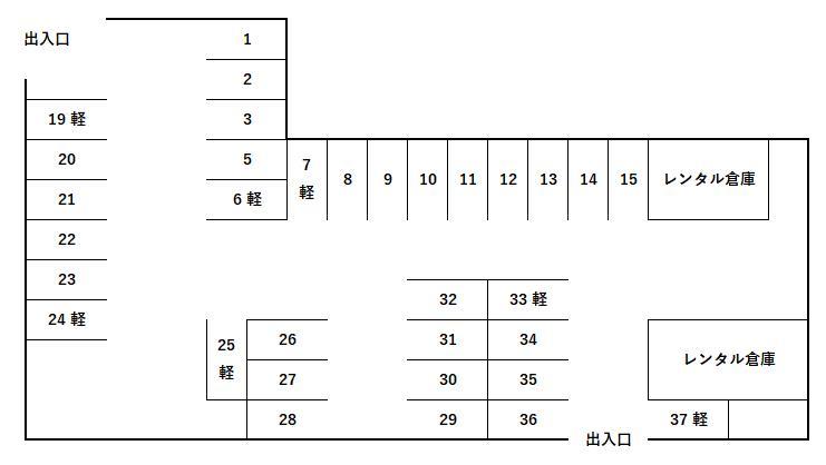 東邦酸素駐車場の駐車配置図