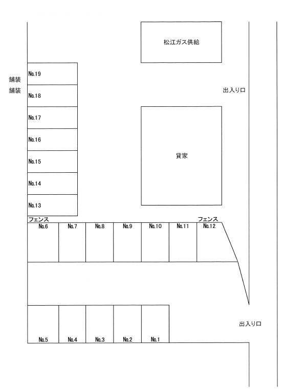 安達駐車場の駐車配置図