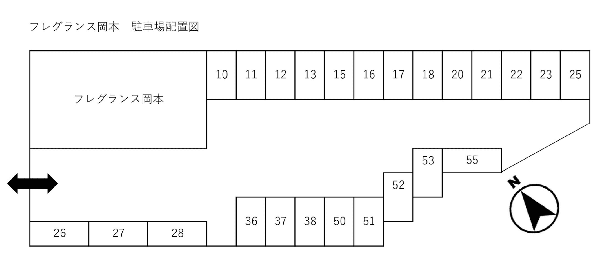 フレグランス岡本駐車場の駐車配置図