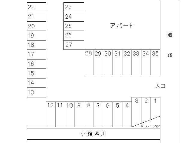 西青山駐車場の駐車配置図
