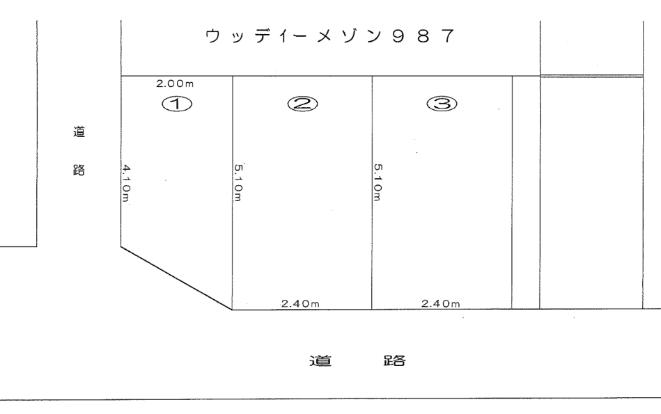 ウッディーメゾン駐車場の駐車配置図