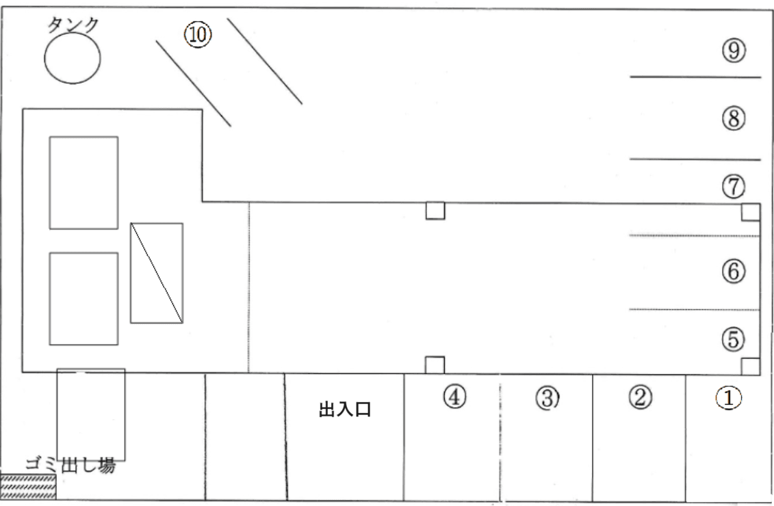 コーポYFの駐車配置図