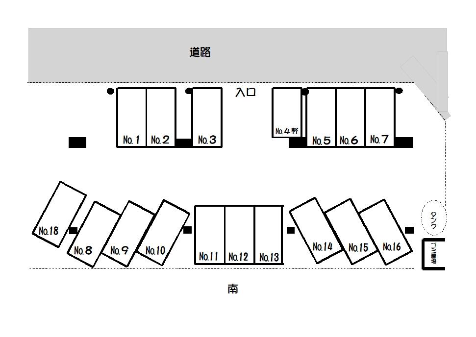 ラーバン相原内駐車場の駐車配置図