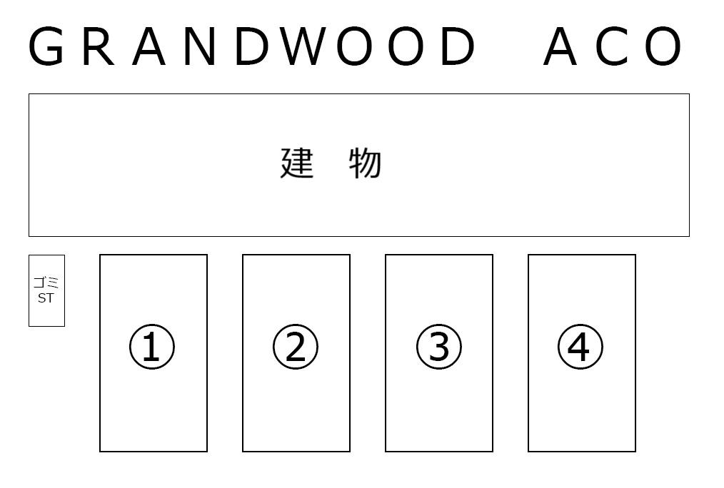ＧＲＡＮＤＷＯＯＤ　ＡＣＯの駐車配置図