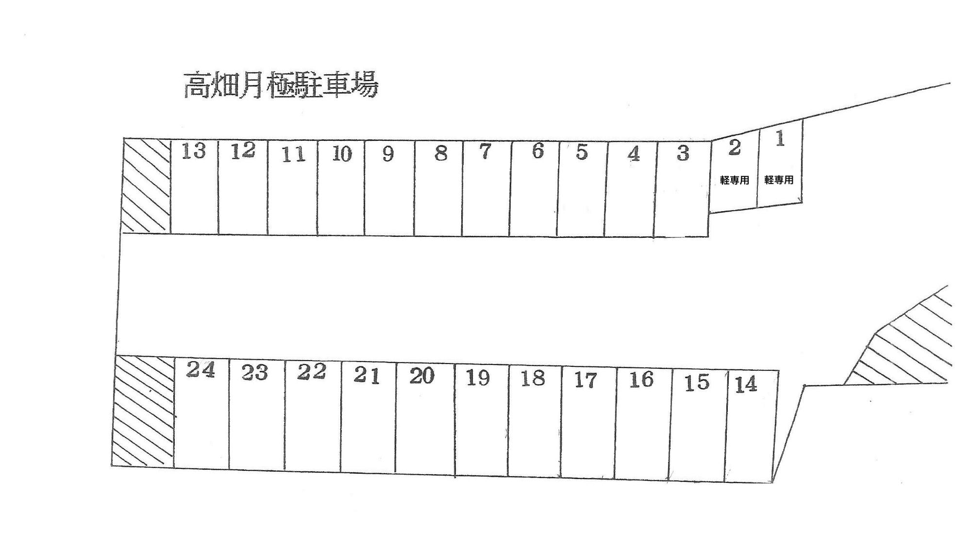 高畑駐車場の駐車配置図