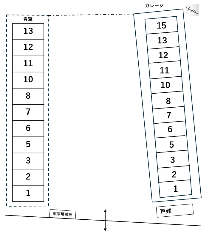 松浜本町1丁目貸駐車場の駐車配置図