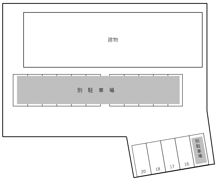 Ｃｈａｔａｉｇｎｅ別駐車場の駐車配置図