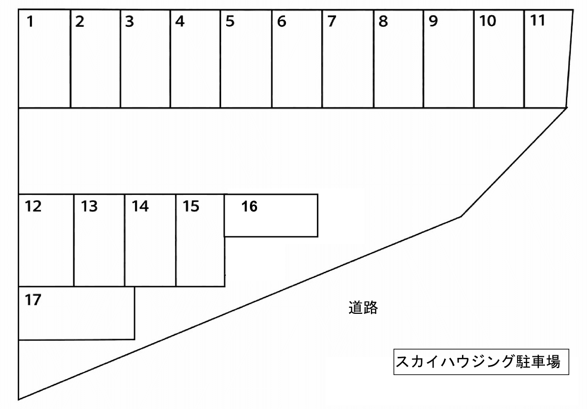 スカイハウジング駐車場-KOSUGE-の駐車配置図