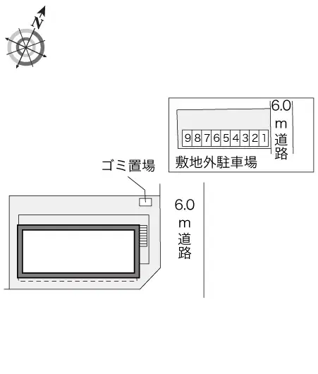 シェリーⅡ(31736)　敷地外駐車場の駐車配置図
