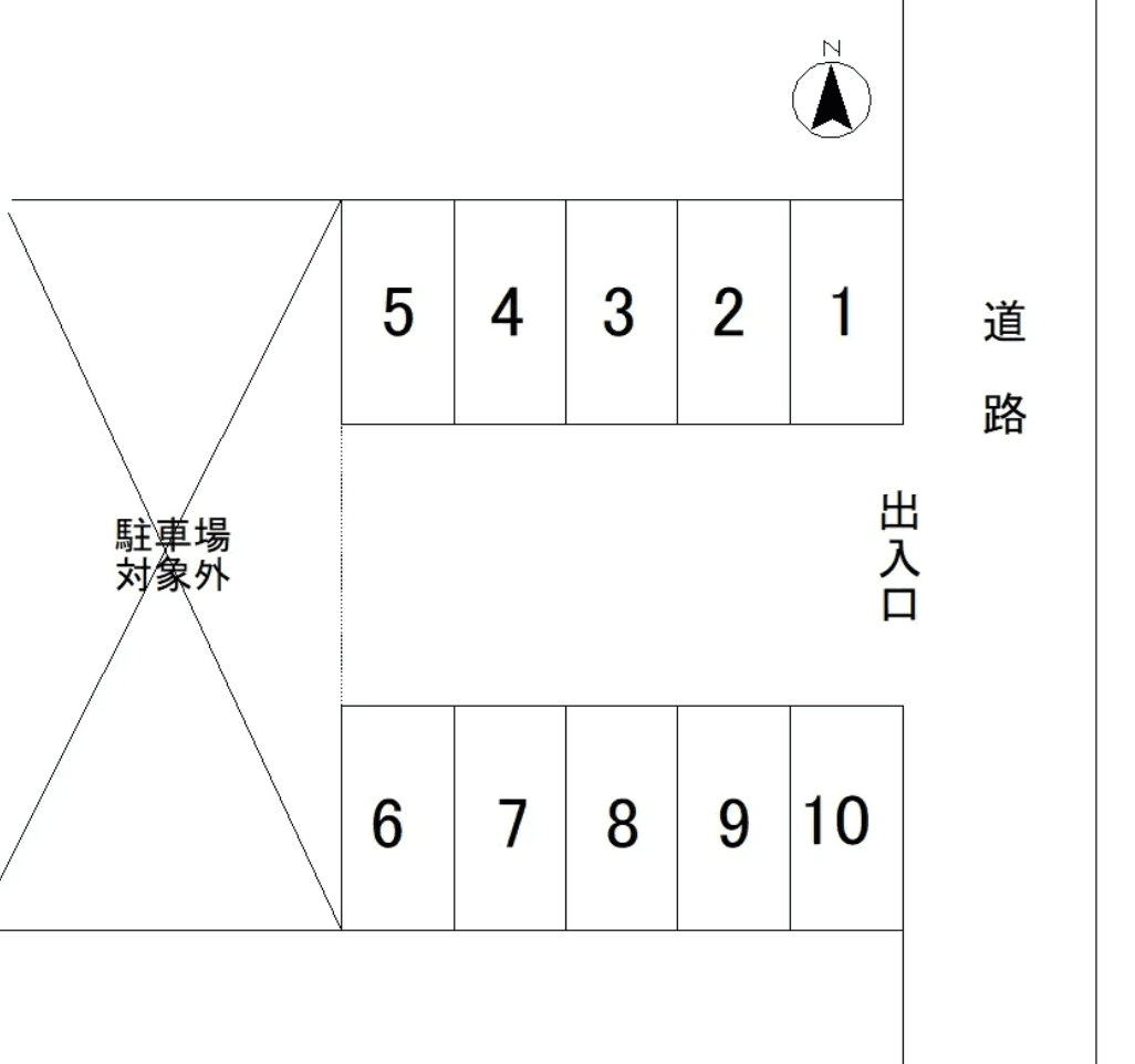 西真土十九ノ域駐車場の駐車配置図