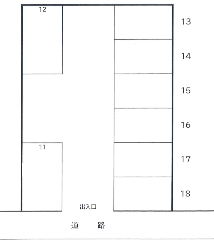 岡崎(B)駐車場の駐車配置図