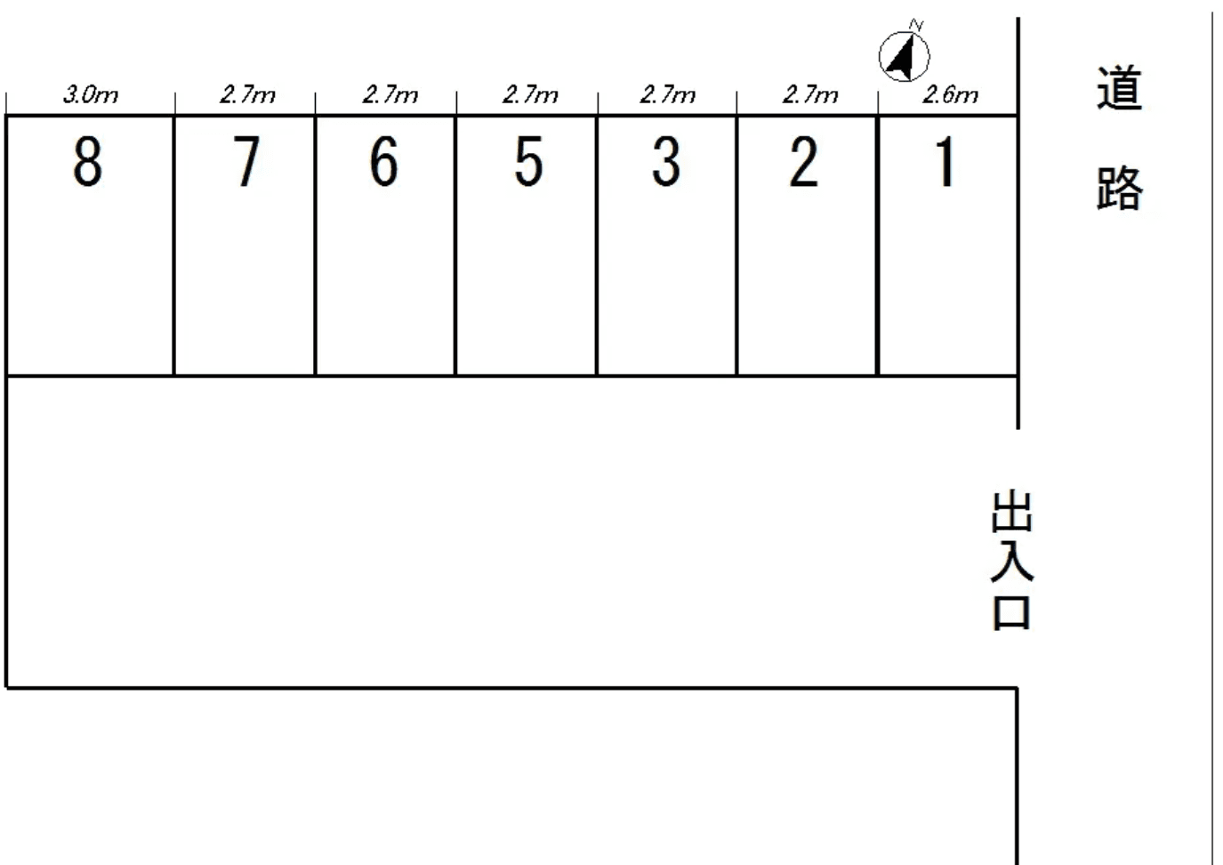 御殿露木駐車場の駐車配置図