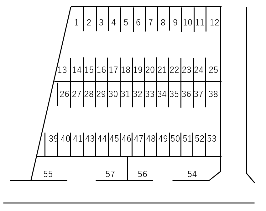 新宿1-13駐車場の駐車配置図