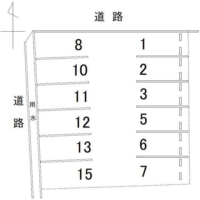八ツ矢新町A月極駐車場の駐車配置図