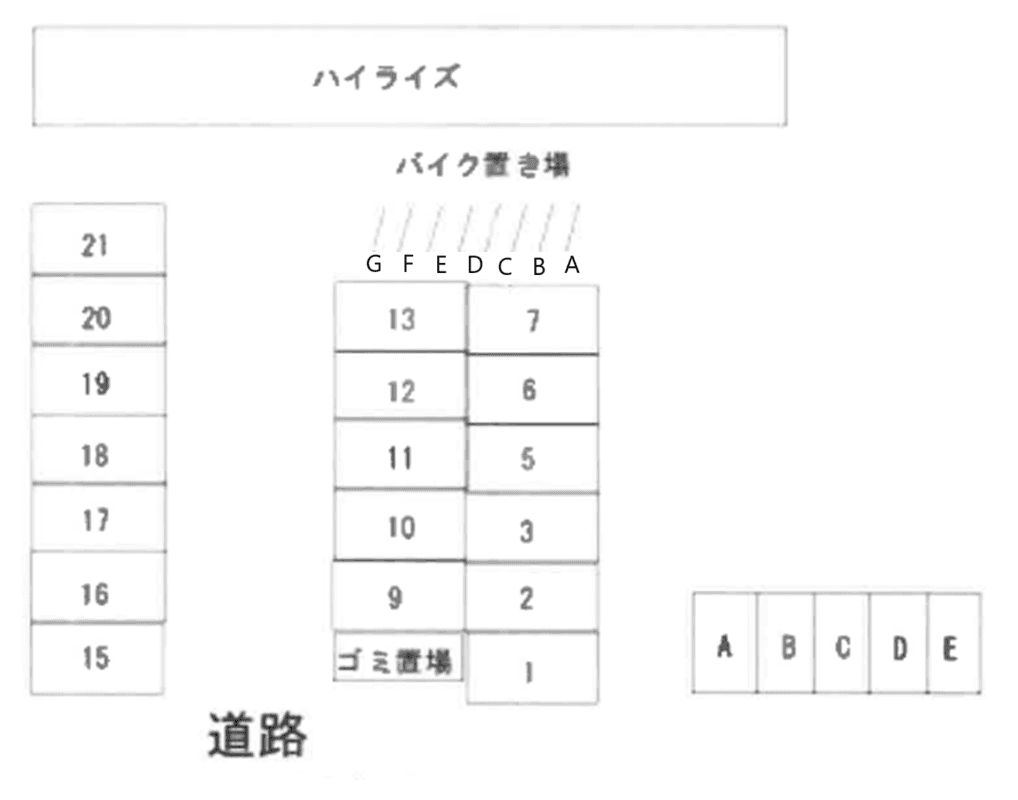 ハイライズの駐車配置図