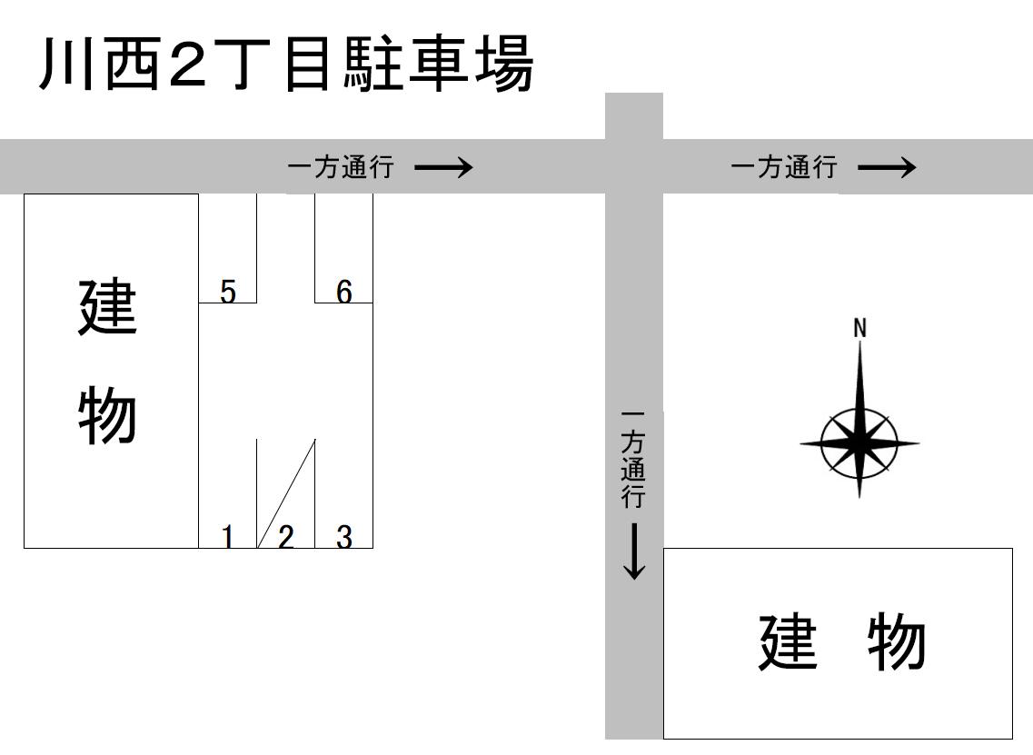 川西２丁目駐車場の駐車配置図