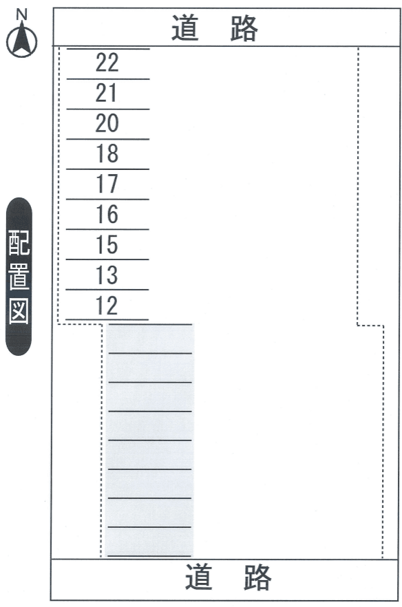OHパーキング北側の駐車配置図