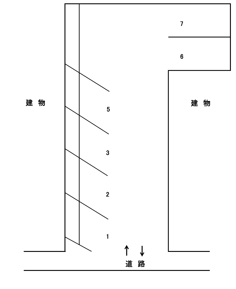 大正町Iパーキングの駐車配置図