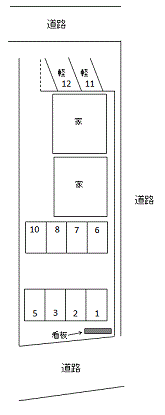 月見町山崎駐車場の駐車配置図