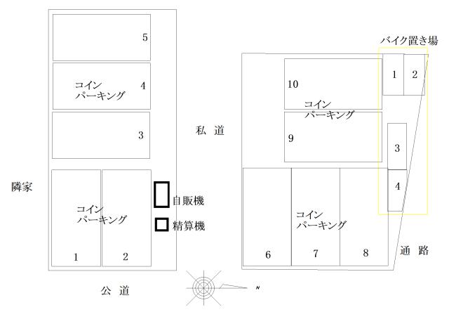 ミノラスパーキング大森西７丁目の駐車配置図