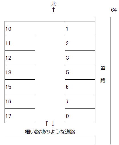 岩倉－64の駐車配置図