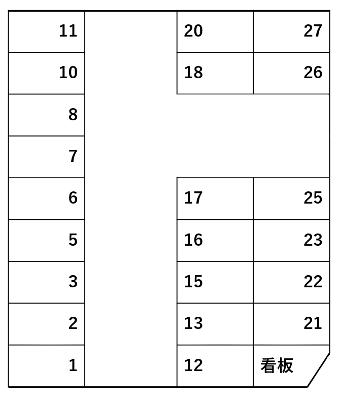 Ｅ・Ｙパーキングの駐車配置図