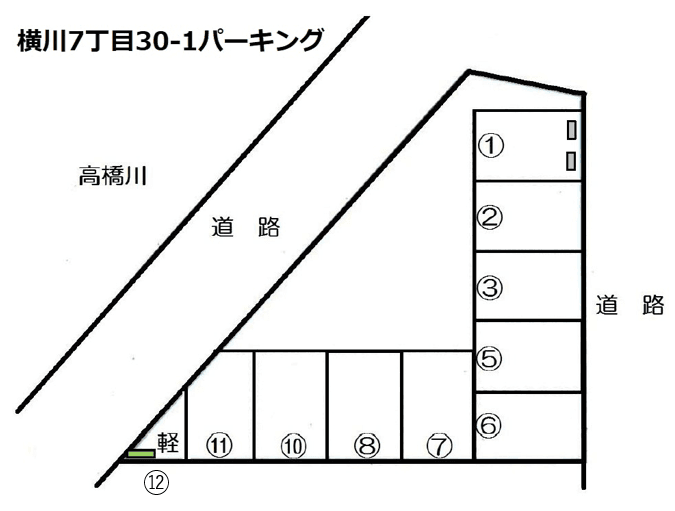 横川7丁目30-1パーキングの駐車配置図