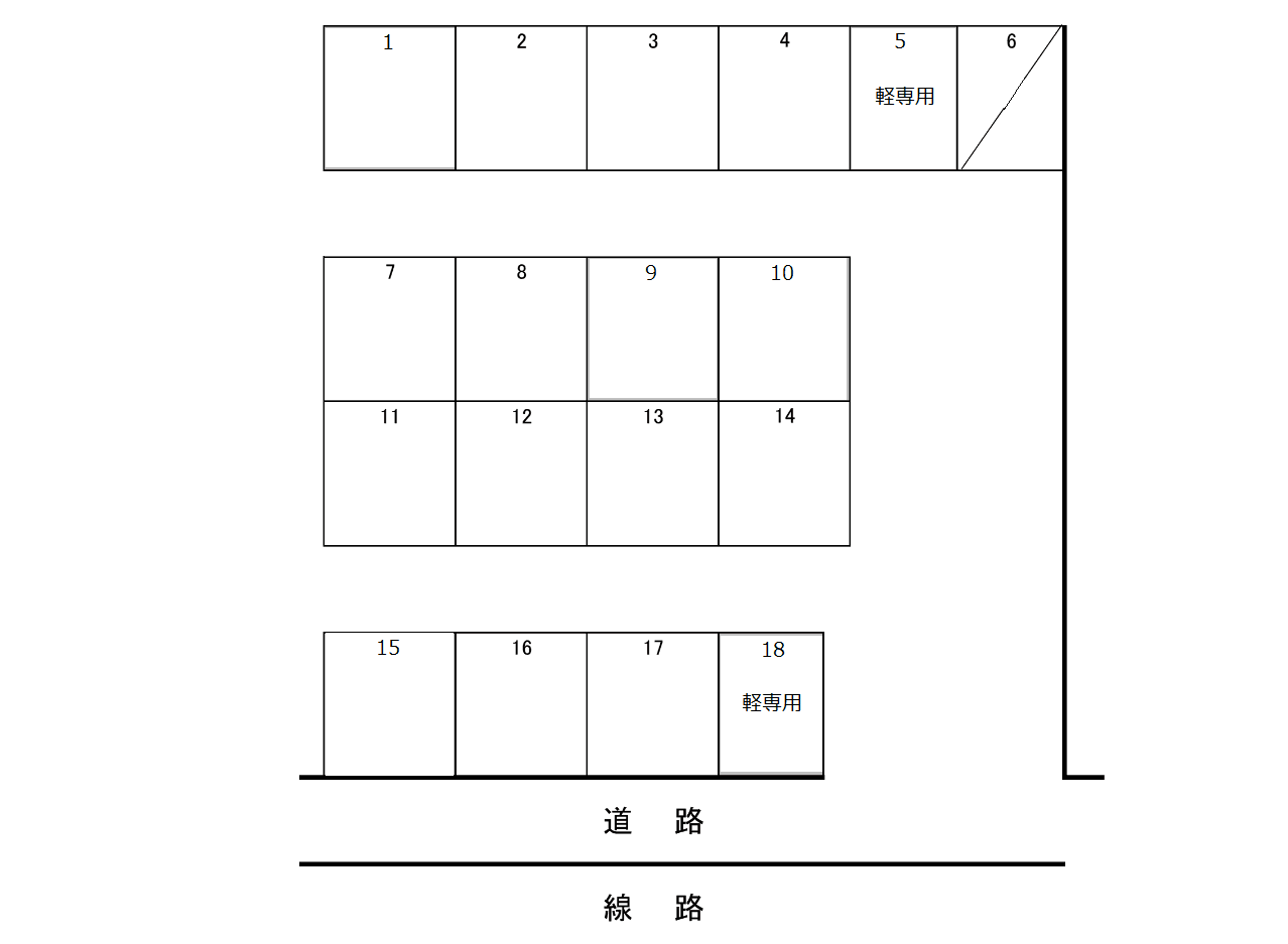 天神添駐車場の駐車配置図