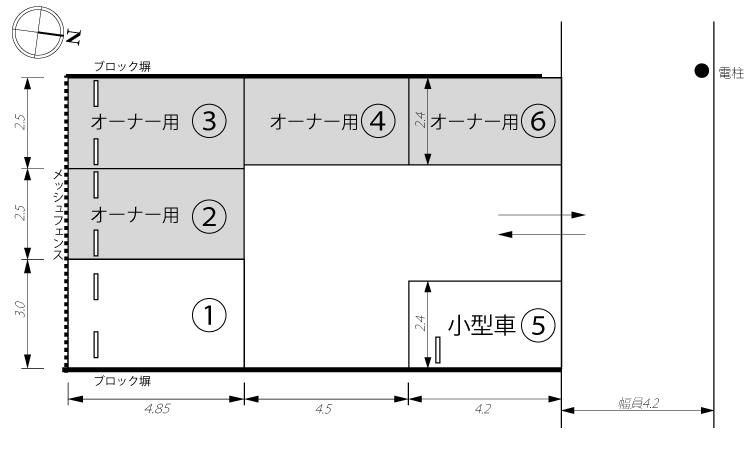 ホットハウス小田原８丁目パーキングの駐車配置図