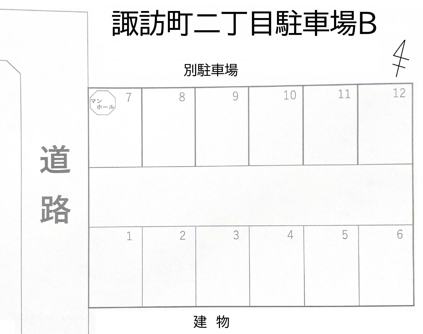 諏訪町二丁目駐車場Bの駐車配置図
