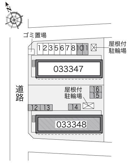 赤坂南棟(33348)の駐車配置図